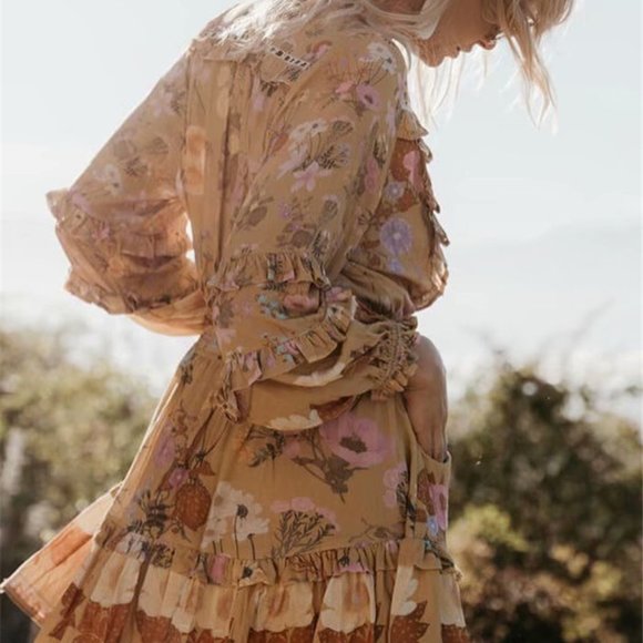 New Boho Vintage Floral Summer Festival Dress - Picture 2 of 4